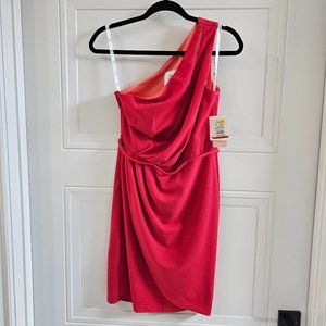 David Bridal one-shoulder formal dress